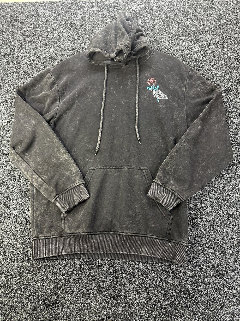 Chemistry Party Freaks Hoodie Mens Size M Acid Wash Rose Graphic Grey